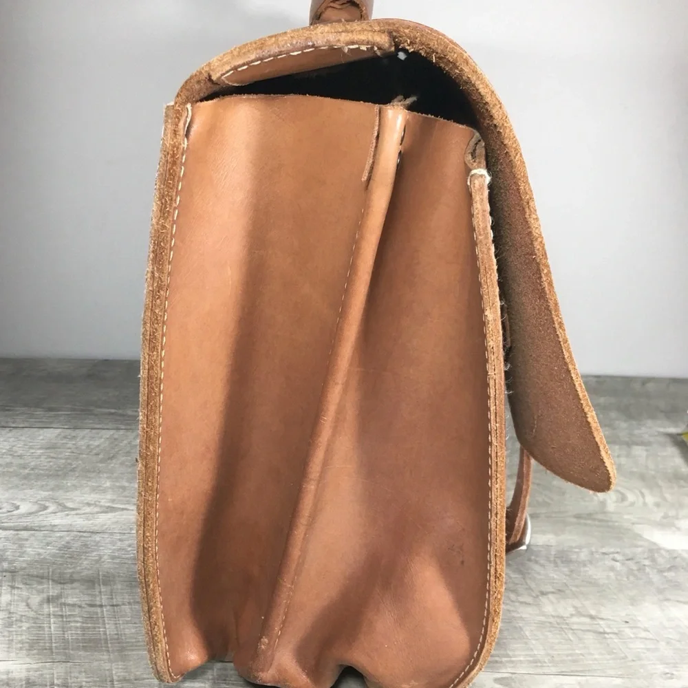 Kendal & Hyde Co Satchel Saddle Tanned Leather Shoulder Messenger Carryall Bag